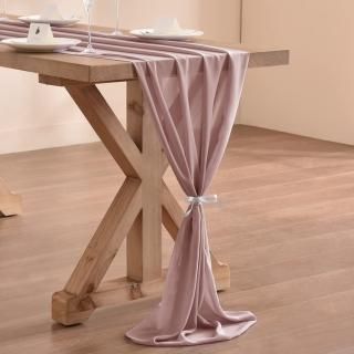 Socomi 14ft Dusty Rose Chiffon Table Runner 29x170 Inches Sheer Wedding Runner R