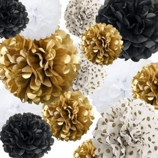 Tissue Paper Pom Poms Paper Flower 22Pcs for Birthday Bachelorette Wedding Baby 