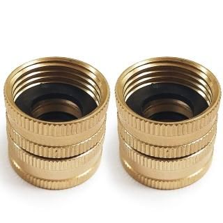 Twinkle Star 2 Pack 3/4 Brass Garden Hose Connector with Dual Swivel for Male Ho