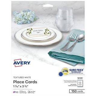 Avery 16109?Texturedۥ磻Place Cards 1??7?/ 16? x3??3?/ 4? 150?/ PK We