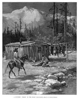 Rockies Hunters 1890 NA HunterS Shack In The Rocky Mountains ꥫ 1890 ݥץ