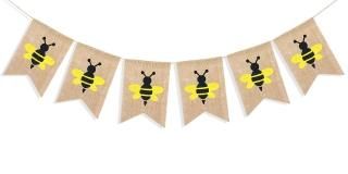 Uniwish Bumblebee Banner Happy Bee Day Decorations Garland Baby Shower Birthday 