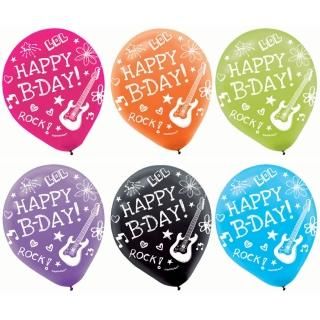 Amscan Vibrant Neon Printed Latex Birthday Party Balloons Decoration 6 Pack 12 M