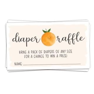 50 Little Cutie Diaper Raffle Tickets for Baby Shower - Invitation Inserts - Gen