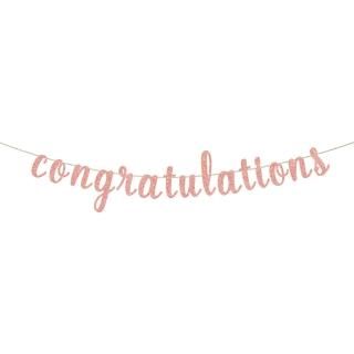 WeBenison Glitter Congratulations Banner for Congrats Grad - Wedding Anniversary