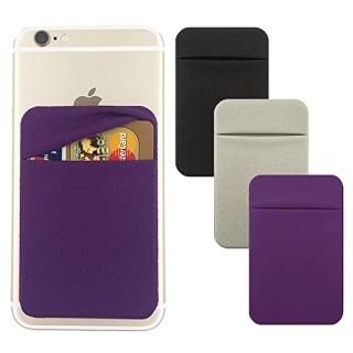 3Pack Cell Phone Card Holder Double Pocket for Back of Phone for ID/Credit Cards