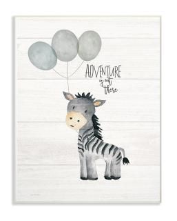The Stupell Home Decor쥯 Adventure Is Out There Zebra 13 x 19 brp-2171_wd_13