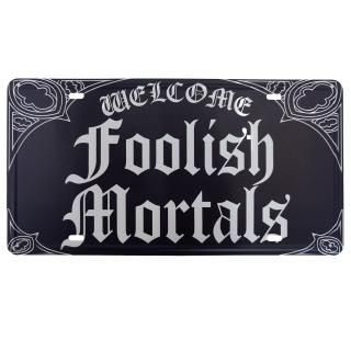 Angeloken Retro Metal Sign Vintage Welcome Foolish Mortals Sign for Plaque Poste