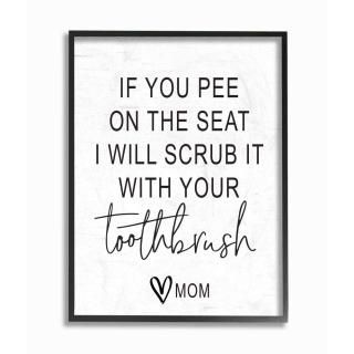 Stupell Industries Pee On Seat  ɥХ롼 ۥ磻ȥǥ ֥å ե졼ꥦ륢 24 x 30 