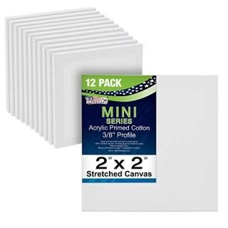 1 2x2 - US Art Supply 5.1cm x 5.1cm Mini Professional Primed Stretched Canvas 1 