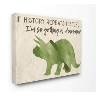 The Stupell Home D?cor Collection I'm So Getting a Dinosaur Green Triceratops ե