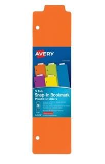 Avery Tabbed Snap-In Bookmark Plastic Dividers 5-Tab 1 Set 24908 by Avery Produc