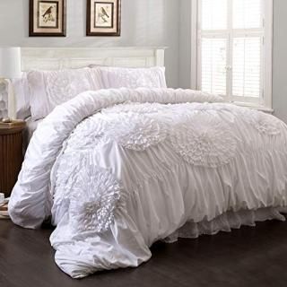 King White - Lush Decor Serena 3-Piece Comforter Set King White