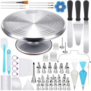 Kootek 177 Pcs Cake Decorating Kits Supplies - Aluminium Alloy Revolving Cake Tu