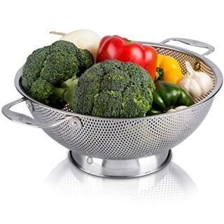 LiveFresh Stainless Steel Micro-perforated 5-Quart Colander - Professional Strai