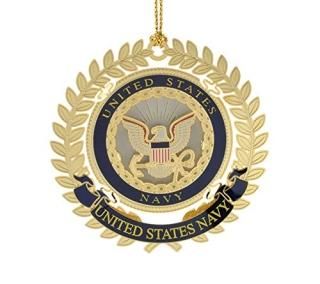None Multicolor - ChemArt United States Navy Logo Ornaments