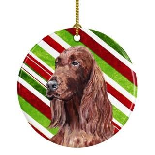Carolines Treasures SC9608CO1 Irish Setter Candy Cane Christmas Ceramic Ornament