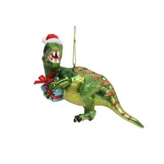 December Diamonds Blown Glass Ornament - Dinosaur with Gift