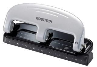 Three-Hole Punch 20 Sheet Capacity Black/Silver 