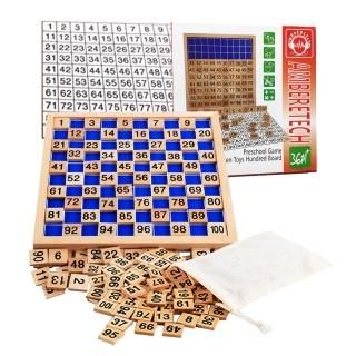 Zerowin Wooden Toys Hundred Board Montessori 1-100 Consecutive Numbers Wooden Ed