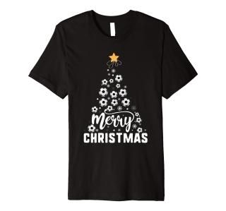 Soccer Merry Christmas Tree Family Xmas Holidays Gift Premium T-Shirt