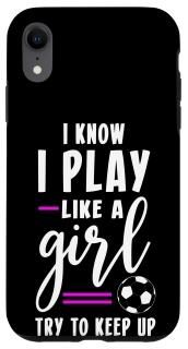 iPhone XR Soccer Football Player Pattern Cell Phone Cover Gift Women Case