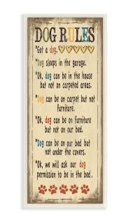Stupell Home D?cor Dog Rules եʥݥե ɾ 7 x 0.5 x 17 ƹ