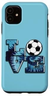 iPhone 11 Soccer Tie Dye Look Big LOVE Deep Blue Great Gift Case