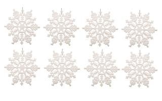 Wish You Have A Nice Day ? tiny24?Sparkling White Iridescent Glitter Snowflake O