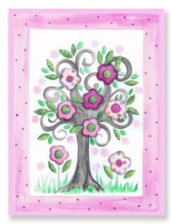 The Kids Room by Stupell Pink and Purple Tree with Small Polka Dots Rectangle Wa
