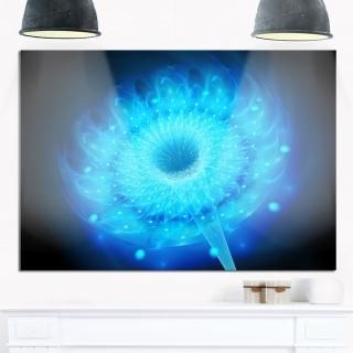 DesignArt mt11844??20??12?Glowing Blue Fractal Flower on Black Large Floral᥿ɥ