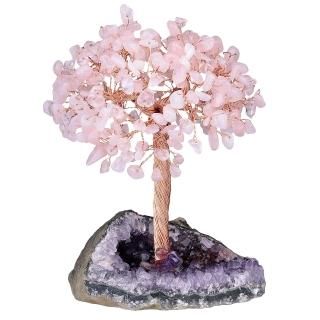 Amogeeli Healing Crystal Copper Money Tree with Raw Amethyst Cluster Base Zen St