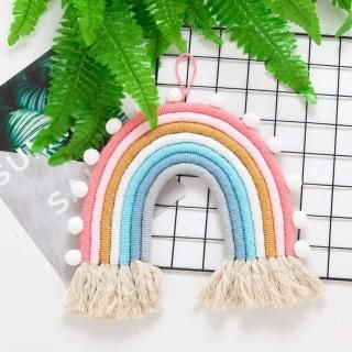Macrame Rainbow Wall Hanging for Bedroom Nursery Baby Kids Rooms Playroom Colorf