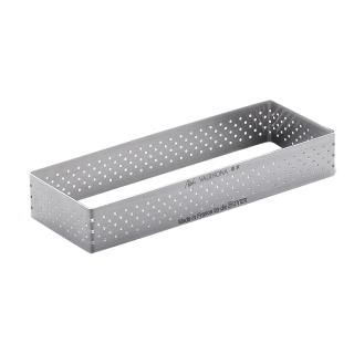 De Buyer Rectangular Tart Ring with Perforated Straight Edged in Stainless Steel