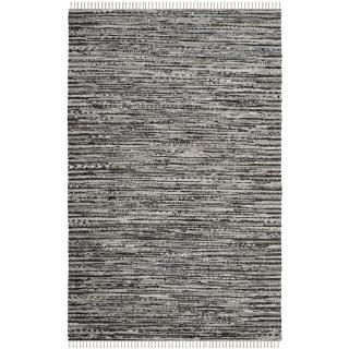 SAFAVIEH Rag Rug Collection 3' x 5' Grey RAR128A Handmade Boho Stripe Cotton Are