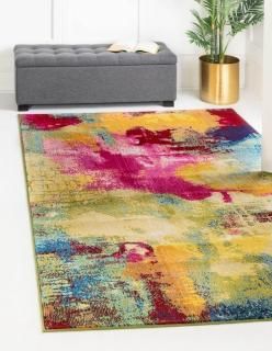 Unique Loom Estrella Collection Colorful Abstract Multi Area Rug 7&#39; 0 x 10&#