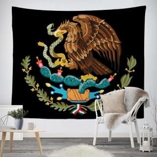 QSMX Mexico Flag Eagle Tapestry for Bedroom Room Decor Wall Hanging for Room Tap