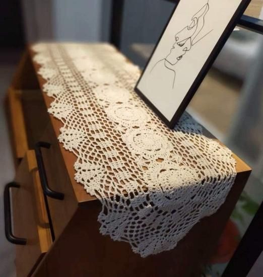 Janef ベージュ ホワイト ハンドメイド かぎ針編み コットン