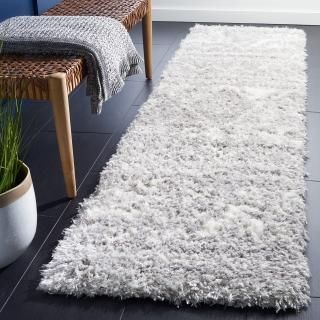 SAFAVIEH Flokati Collection 2'2 x 8' Grey/Ivory FLK311F 2.3-inch Thick Runner Ru