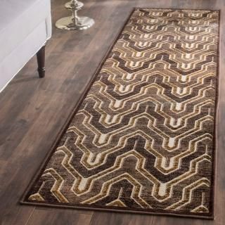SAFAVIEH Paradise Collection 2'2 x 8' Cream/Brown PAR352 Art Deco Viscose Runner