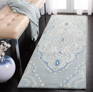 SAFAVIEH Wyndham Collection 2'3 x 7' Blue/Ivory WYD372A Handmade Modern Premium 