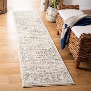 SAFAVIEH Tulum Collection 2' x 7' Ivory/Grey TUL271A Moroccan Boho Distressed No