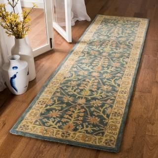 SAFAVIEH Classic Collection 2'3 x 8' Blue / Light Gold CL936A Handmade Tradition