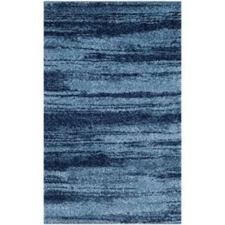 SAFAVIEH Retro Collection 2'6 x 4' Light Blue / Blue RET2693 Modern Abstract Non