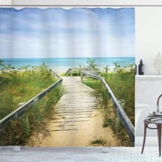 180cm W By 180cm L Multi 2 - Ambesonne Seaside Decor Collection Boardwalk over D