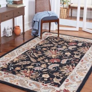 SAFAVIEH Chelsea Collection 5'3 x 8'3 Black HK141B Hand-Hooked French Country Wo