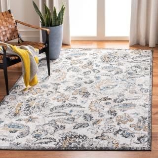 SAFAVIEH Liberty Collection 8' x 10' Dark Grey/Ivory LIB754H Oriental Area Rug