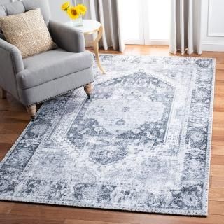 SAFAVIEH Classic Vintage Collection 9' x 12' Silver / Dark Grey CLV207G Handmade
