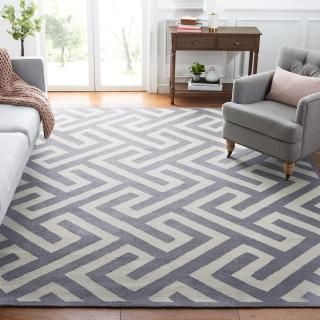 SAFAVIEH Four Seasons Collection 8' x 10' Ivory/Grey FRS241M Hand-Hooked Geometr