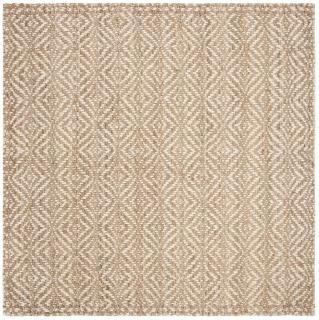 SAFAVIEH Natural Fiber Collection 7' x 7' Square Ivory NF185A Handmade Boho Farm